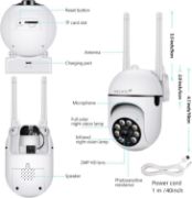 Picture of 1080P Outdoor Security Cameras - 2.4GHz WiFi Cameras - IP65 Waterproof Home Camera with Motion Detection (Includes Memory Card)