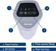 Picture of Silentnight Air Purifier with HEPA & Carbon Filters, Air Cleaner for Allergies, Pollen, Pets, Dust, Smokers; Home or Office