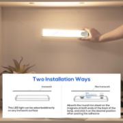 Picture of Dimmable Under Cabinet Kitchen Lights, 2 Pack，Motion Sensor Wall Light, Closet，Wardrobe,Stair,4500K〔20cm〕