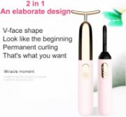 Picture of 2 in 1 Electric Lash Curler Portable Mini USB Charging Lightweight Heated Eyelash Plastic Curler