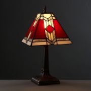 Picture of Traditional Table Lamp Antique Brass Stained Glass Vintage Tiffany Style Lamp Light