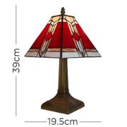 Picture of Traditional Table Lamp Antique Brass Stained Glass Vintage Tiffany Style Lamp Light