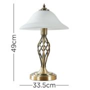 Picture of Barley Twist Table Lamp Traditional Glass Living Room 47CM Tall Light LED Bulb