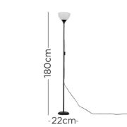 Picture of Tall Stem Floor Lamp Metal Uplighter Standard Living Room Light LED Bulb Lights