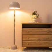 Picture of Abstract Pebble Floor Lamp Metal Dome Lampshade Standard Living Room Light With Bulb