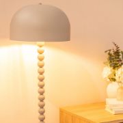 Picture of Abstract Pebble Floor Lamp Metal Dome Lampshade Standard Living Room Light With Bulb