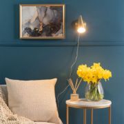 Picture of Adjustable Cone Brushed Brass Plug-In Wall Light Easy-Fit Reading Lamp