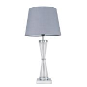 Picture of Modern Table Lamp Chrome Hourglass Light Fabric Lampshades LED Bulb