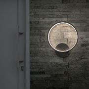 Picture of Matt Black Circle Wall Light Fixture with Integrated Neutral White LED - Indoor/Outdoor