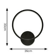 Picture of Matt Black Circle Wall Light Fixture with Integrated Neutral White LED - Indoor/Outdoor