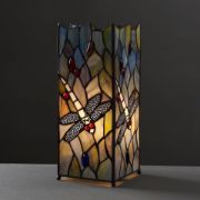 Picture of Traditional Table Lamp Butterfly Design Stained Glass Bedside Living Room Light