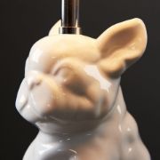 Picture of French Bulldog Table Lamp White Ceramic Modern Frenchie Design with LED Bulb