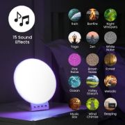 Picture of Smart Sunrise Alarm Clock with 2in1 Wireless Charging, RGBIC Sound Effects, and Ambient Lamp