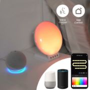 Picture of Smart Sunrise Alarm Clock with 2in1 Wireless Charging, RGBIC Sound Effects, and Ambient Lamp