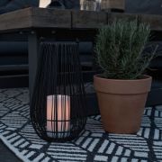 Picture of Black Vase-Shaped Basket Garden Lamp: Battery Operated Candle Light for Indoor, Outdoor 