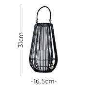 Picture of Black Vase-Shaped Basket Garden Lamp: Battery Operated Candle Light for Indoor, Outdoor 