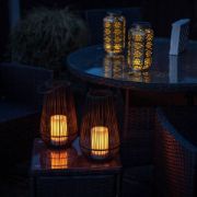 Picture of Black Vase-Shaped Basket Garden Lamp: Battery Operated Candle Light for Indoor, Outdoor 