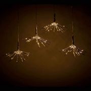 Picture of Set of 4 Battery Operated Christmas Tree Star Lights for Hanging on Windows or Walls - Xmas Decoration