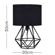 Picture of Table Lamp Metal Wire Base Large Lampshade Living Room Light LED Bulb Lighting