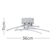 Picture of Ceiling Light Fitting Modern Chrome Flush Integrated LED Bulb Living Room Lounge