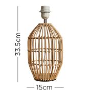 Picture of Natural Rattan Wicker Table Lamp Base for Bedside Reading Lounge Home Lighting