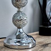 Picture of Crackle Table Lamp 33CM Glass Mosaic Living Room Light Fabric Lampshade LED Bulb