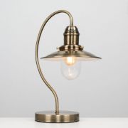 Picture of Traditional Table Lamp Antique Brass Bedside Living Room Reading Light LED Bulb