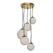 Picture of Ceiling Light Fitting 5 Way Opal Glass Shades Suspended Lighting LED G9 Bulbs