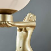 Picture of Table Lamp Retro Gold Art Deco Woman Design Light Frosted Lampshade LED Bulb