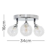 Picture of Adjustable Semi Flush 3-Way Polished Chrome Ceiling Light Fixture