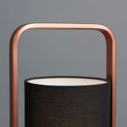 Picture of Copper Metal Table Lamp Bedside Light Fabric Black Lampshade Desk Lighting