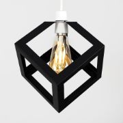 Picture of Easy Fit Ceiling Light Shade Matt Black Cube Puzzle Pendant Lampshade Shade