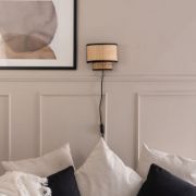 Picture of Easy-Fit Rattan Plug-In Wall Lamp: Wicker Cane for Living Room or Bedroom Lighting