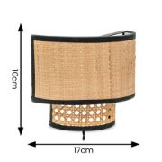 Picture of Easy-Fit Rattan Plug-In Wall Lamp: Wicker Cane for Living Room or Bedroom Lighting