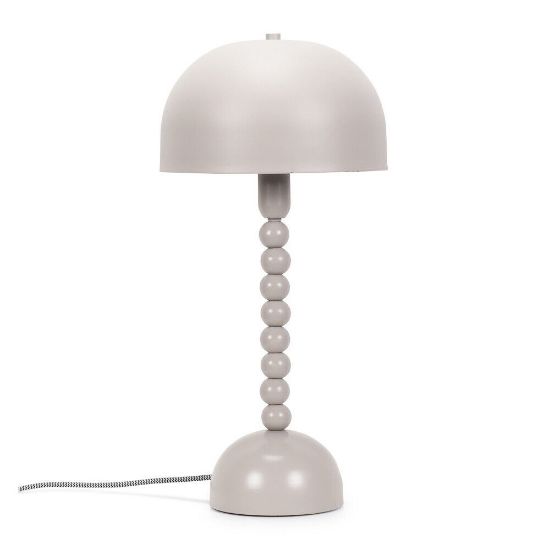 Picture of Grey Pebble Abstract Table Lamp Metal Dome Lampshade Modern Living Room Light