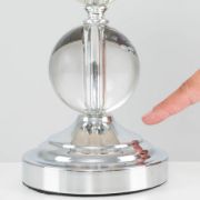 Picture of Touch Table Lamp Base Clear Acrylic Ball Design Chrome Lighting Dimmable Light