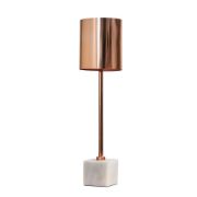 Picture of Copper Light Shade Large Table Lamp with Solid White Marble Base and LED Bulb