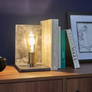 Picture of Grey Marble Table Lamp Book End Design Bedroom Lighting LED Filament Light Bulb