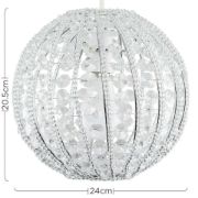 Picture of Round Ornate Lampshade Clear Acrylic Jewel Ceiling Light Shade Pendant Globe