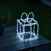 Picture of Festive LED Reindeer & Christmas Present Lights: Cool White, Indoor/Outdoor Garden Decor