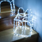 Picture of Festive LED Reindeer & Christmas Present Lights: Cool White, Indoor/Outdoor Garden Decor