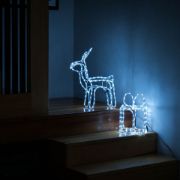 Picture of Festive LED Reindeer & Christmas Present Lights: Cool White, Indoor/Outdoor Garden Decor