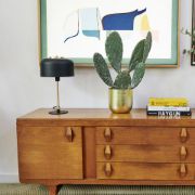 Picture of Large Industrial Bedside Table Lamp Base with Dome Shade and LED Light Bulb