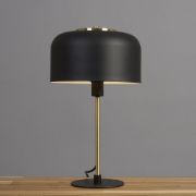 Picture of Large Industrial Bedside Table Lamp Base with Dome Shade and LED Light Bulb