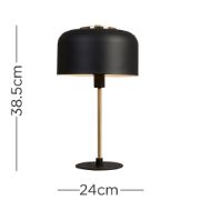 Picture of Large Industrial Bedside Table Lamp Base with Dome Shade and LED Light Bulb