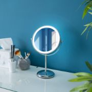 Picture of LED Rechargeable 8" Table Mirror 5x Magnifying Dimmable Light Make Up Vanity