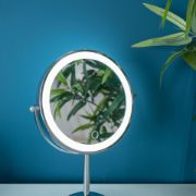 Picture of LED Rechargeable 8" Table Mirror 5x Magnifying Dimmable Light Make Up Vanity