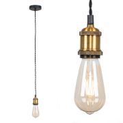 Picture of Hanging Black & Gold Ceiling Light Fixture Industrial Living Room Lighting