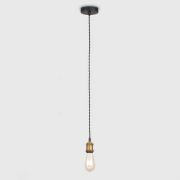 Picture of Hanging Black & Gold Ceiling Light Fixture Industrial Living Room Lighting