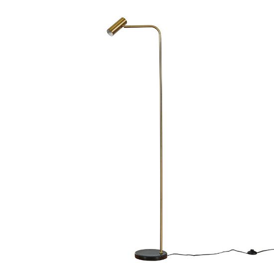 Picture of Cool Grey and Gold Metal Floor Lamp with Marble Base Living Room LED Lighting